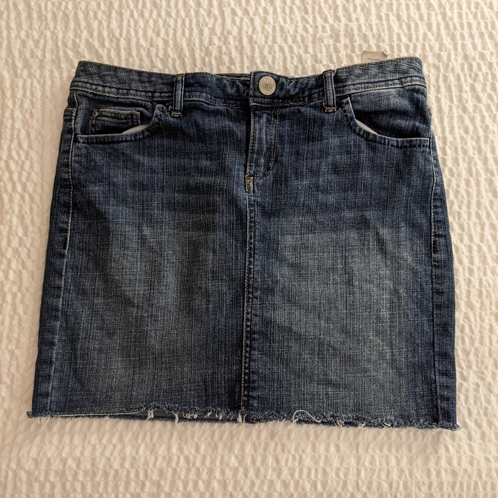 Tommy Hilfiger Y2K Distressed Denim Mini Skirt (Size 4)
